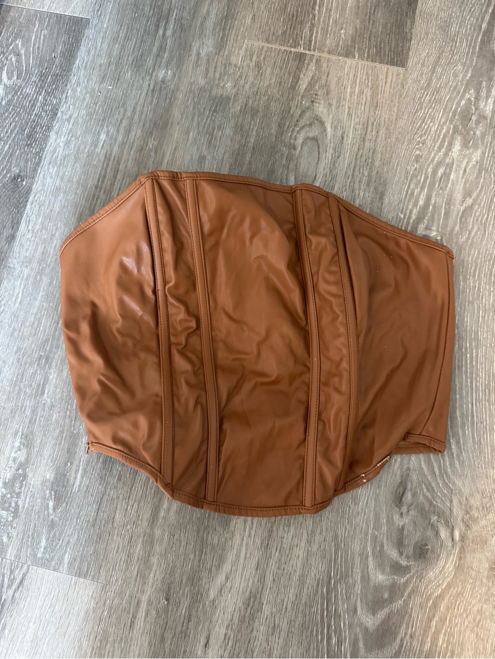 HYFVE Brown Faux Leather Top